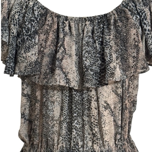 MADISON Off the Shoulder Maxi Dress Snakeskin Animal Print Vacation Party Size M - Picture 5 of 6